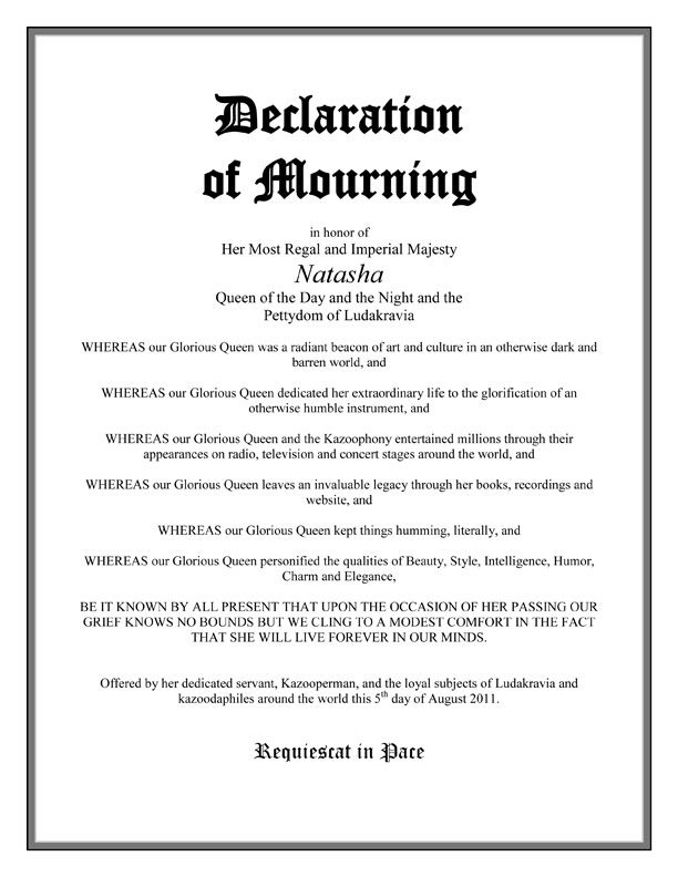 Declaration of Mourning