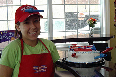 Michaela With Kazoo cake